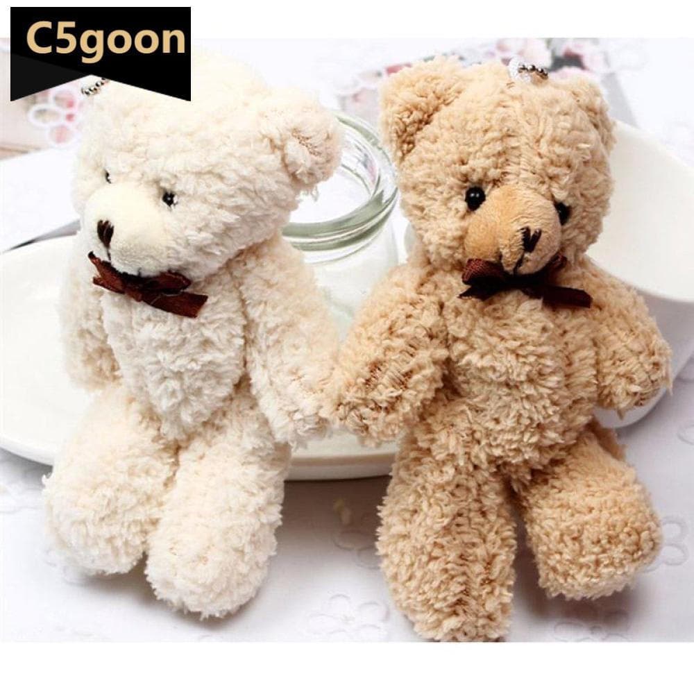 C5GOON Nova Conjunta Ursos De Pelúcia Recheado Mini 14CM Urso Pingente Presentes Natal Casamento N2Y5