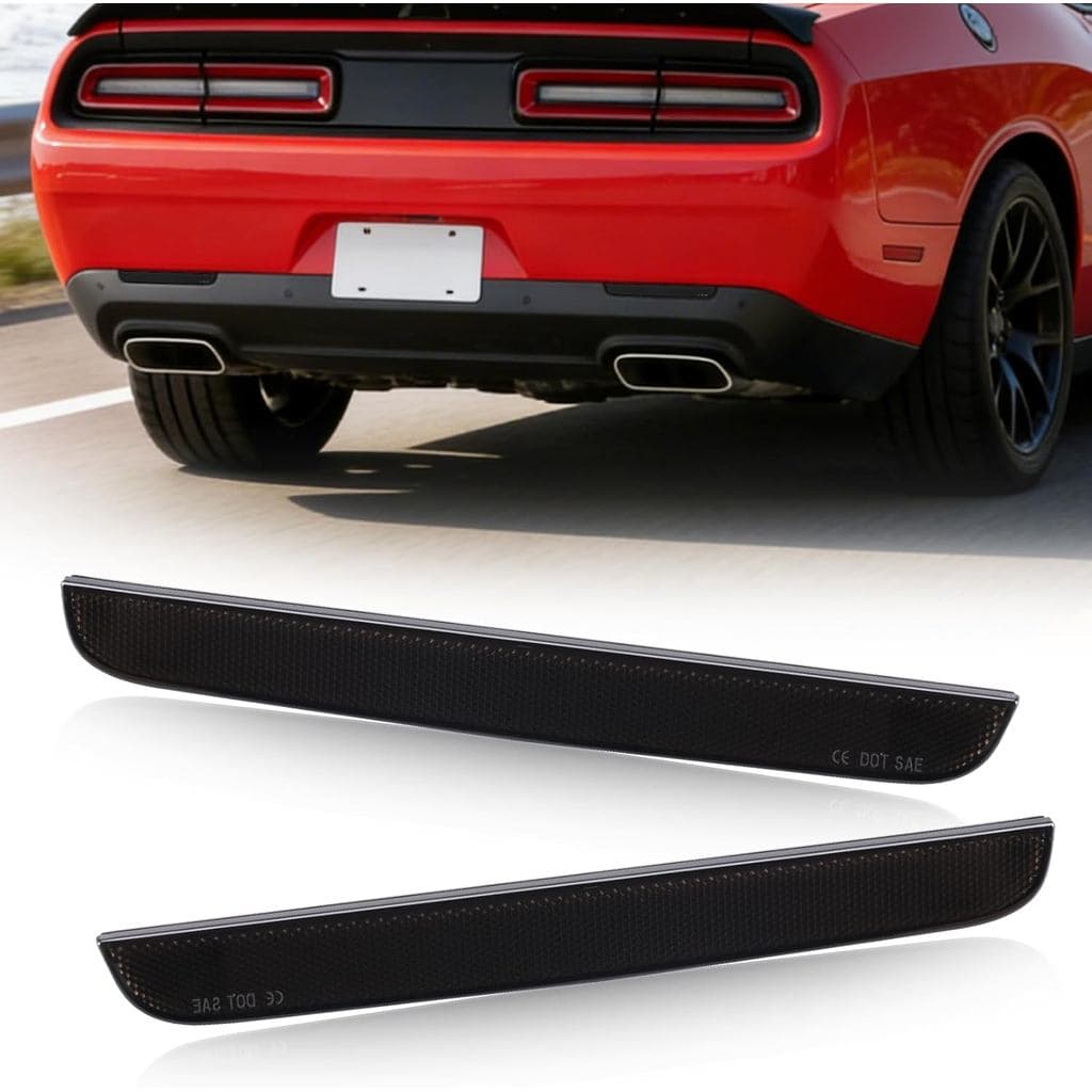 YCLL 2PCS Lentes Refletoras para Para-choque Traseiro Compatíveis com Dodge Challenger 2015-2024, Refletores Traseiros,