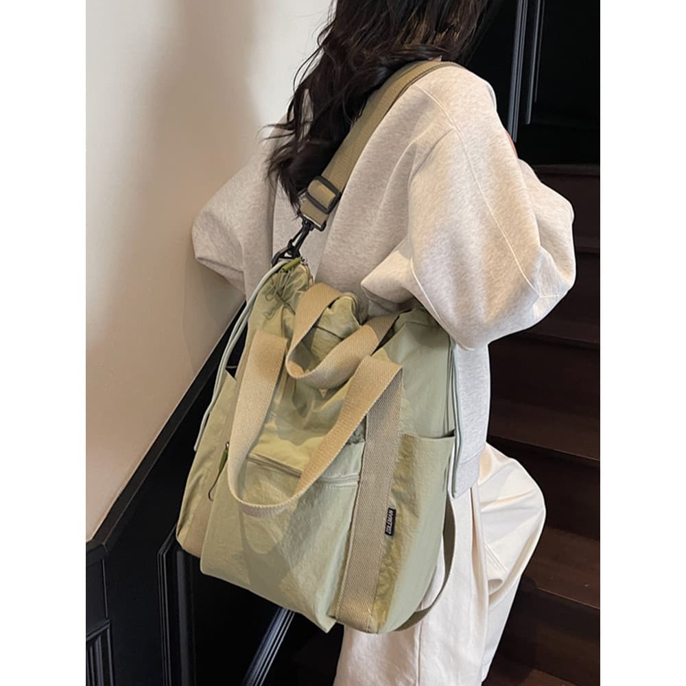 Grande capacidade Commuter sacola feminina verão 2026 novo estilo lona ombro saco do mensageiro multifuncional leve moch
