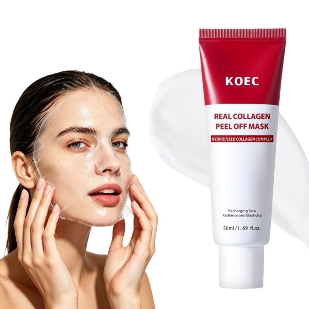 Máscara Noturna Esfoliante de Colágeno KOEC, Máscara Hidratante Redutora de Poros, Cuidado Firmador para Rugas, Adequada