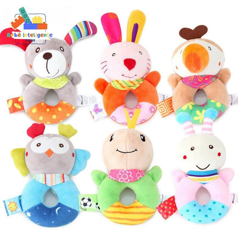 Anel de Brincar Portátil para Bebês, Brinquedo de Pelúcia com Alça, em Forma de Coração, em Forma de Cachorrinho, em For