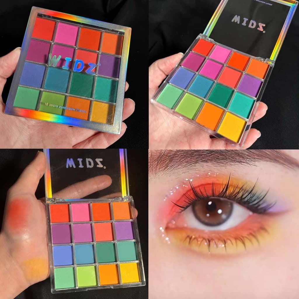 Paleta de sombras coloridas 16 cores flor fada paleta palco maquiagem criativa perolado fosco estilo europeu americano m