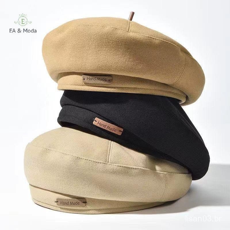 EA & Moda Outono Inverno Novas Boinas De Lã Nova Estilo Britânico Pintor Chapéu Retro Versátil Boina Das Mulheres Dos Ho