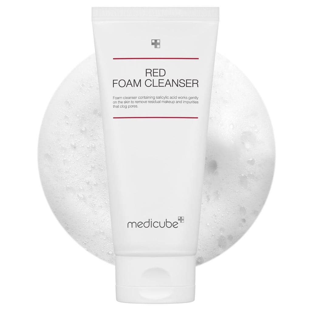 medicube Espuma de Limpeza Facial Vermelha |   Espuma de Limpeza Suave Diária para Pele Sensível e Problemática |   Limp