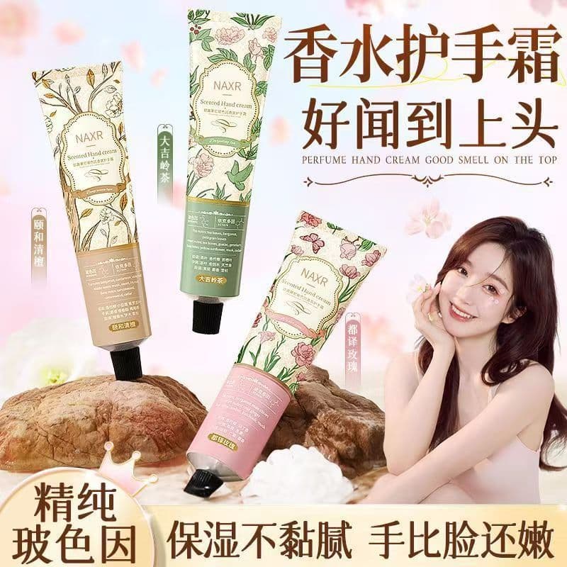 Fragrância genuína creme para as mãos outono inverno hidratante hidratante fragrância de longa duração pequena máscara d