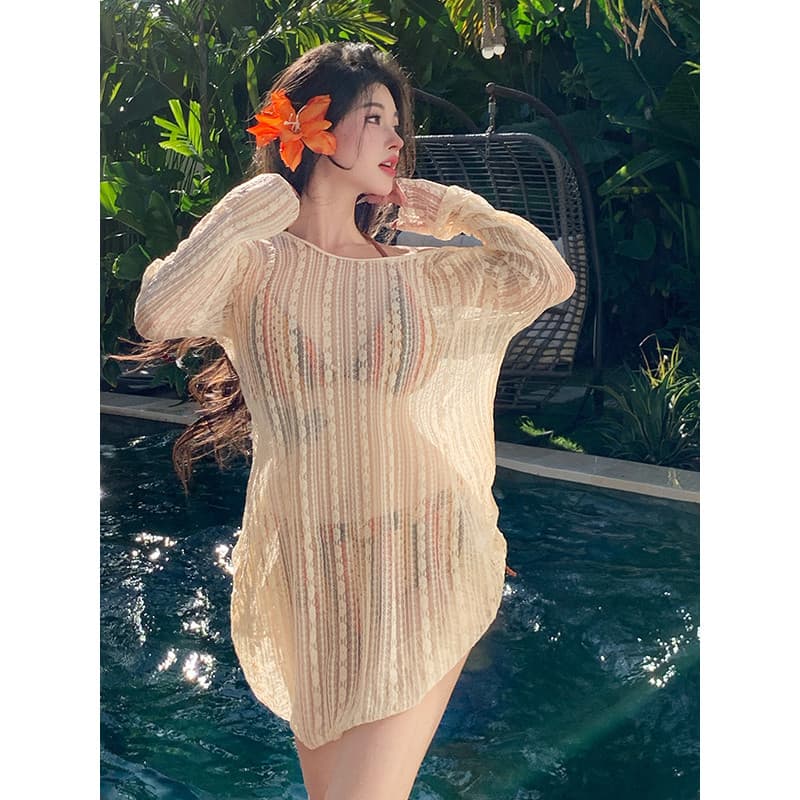 Maiô feminino 2025 novo estilo ligeiramente gordo menina cobrindo carne dividida biquíni High-End mais magro olhar conse