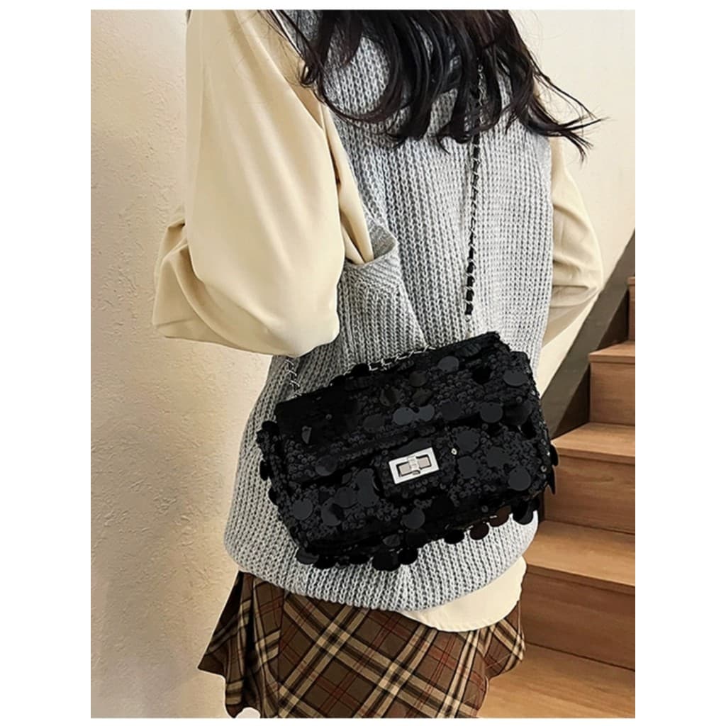 Bolsa bolsa feminina Bolsa feminina 2023 novo estilo moda Cross-corpo saco do telefone móvel nicho brilhante lantejoulas