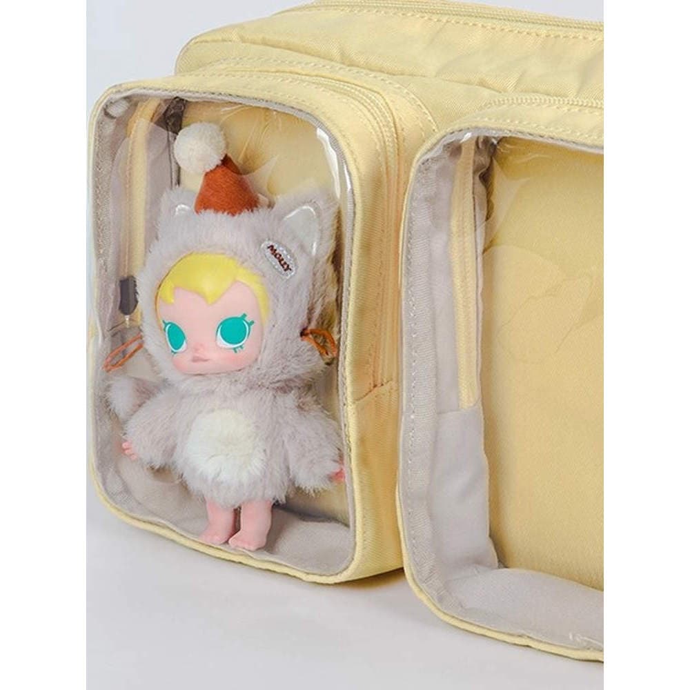 Qminica Trendy Play TPU Transparente Bolsa para Bebê Multiuso Portátil Cross-Body Bolsa Repelente de Água Bolsa Commuter