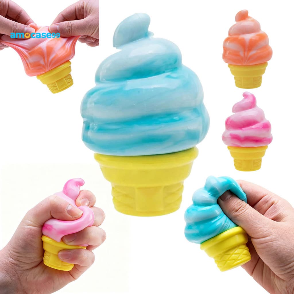 Kids Stress Ball Fun Collectible Toy Pizza Squeeze Relief – Soft Slow Fidget Portable Decompression Gift for Adults fo