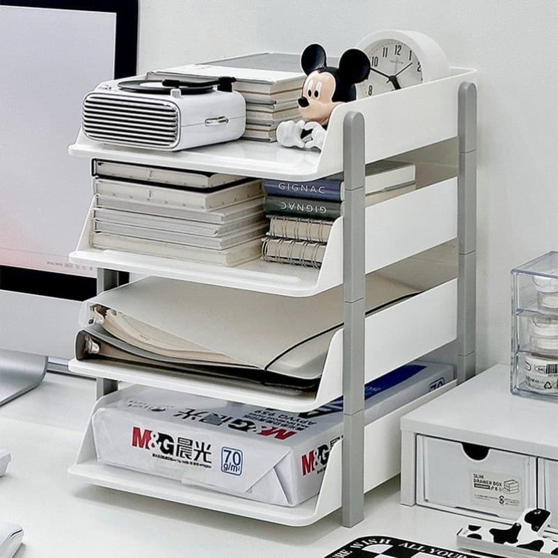 Rack de armazenamento de arquivo de mesa dados de escritório Multi-camadas pasta a4 rack de arquivo mesa estante quadro