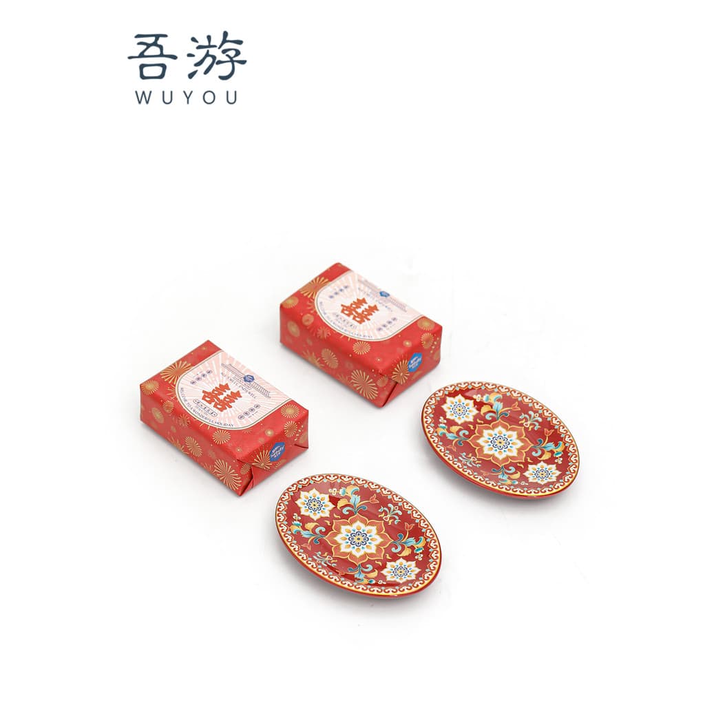 Wuyou casamento chinês esmalte cor saboneteira de alto valor sabão Mop preparação dote de casamento produtos de higiene