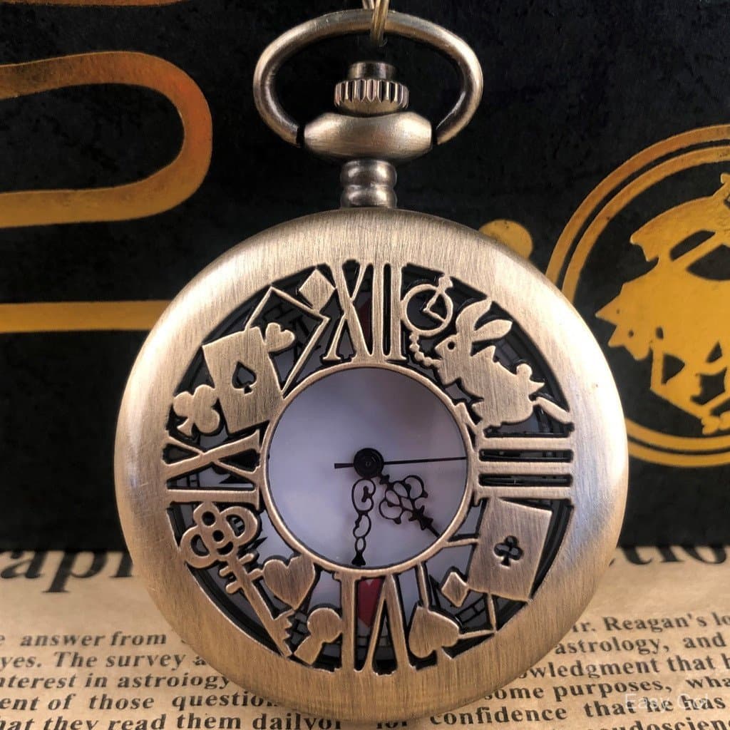 Alice Themed Rabbit Relógio De Bolso De Quartzo Temático Para Femininas