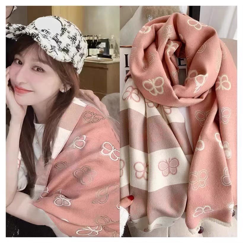 Outono inverno quente cachecol xale feminino 2025 novo estilo ar condicionado sala verão escritório imitação Cashmere lã