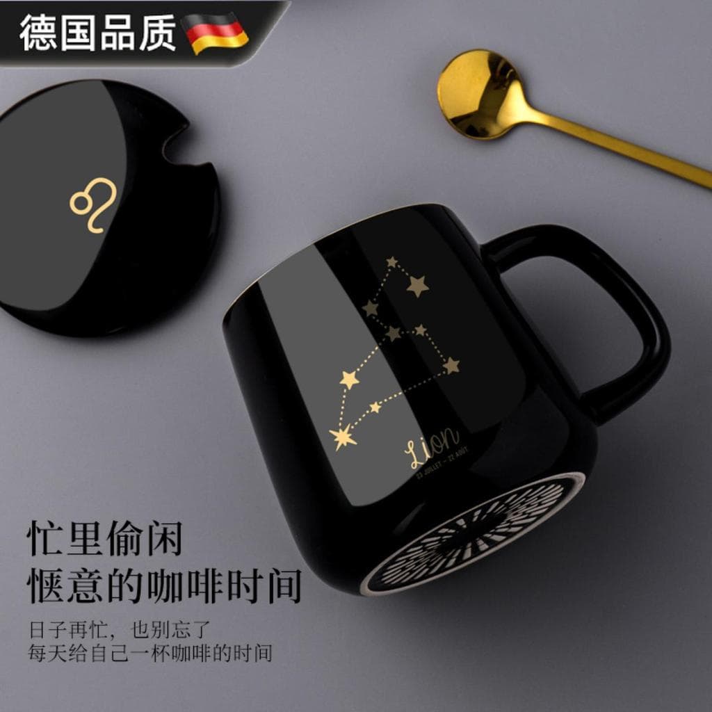 Coaster de aquecimento copo especial criativo único copo de natal de alto valor caneca de cerâmica com tampa colher café