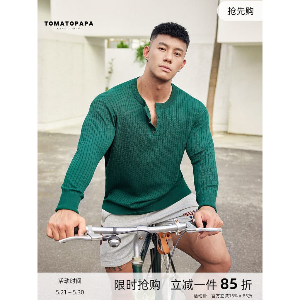 TOMATEPAPA Primavera Outono Fino Mangas Compridas Malhas Em Torno Do Pescoço Botão Aberto Stretch Camiseta Simples Juven