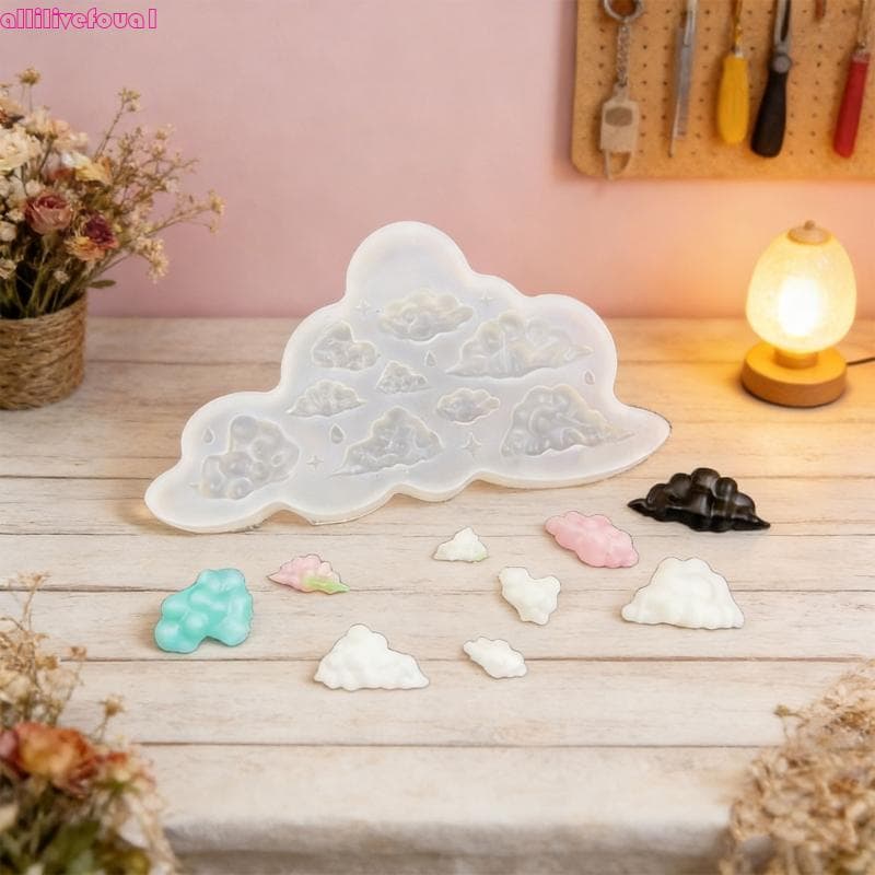 allilivefoua1 Molde Silicone Fofo Nuvem Lua Ideal Para Chaveiros Artesanais E Decorações Casa