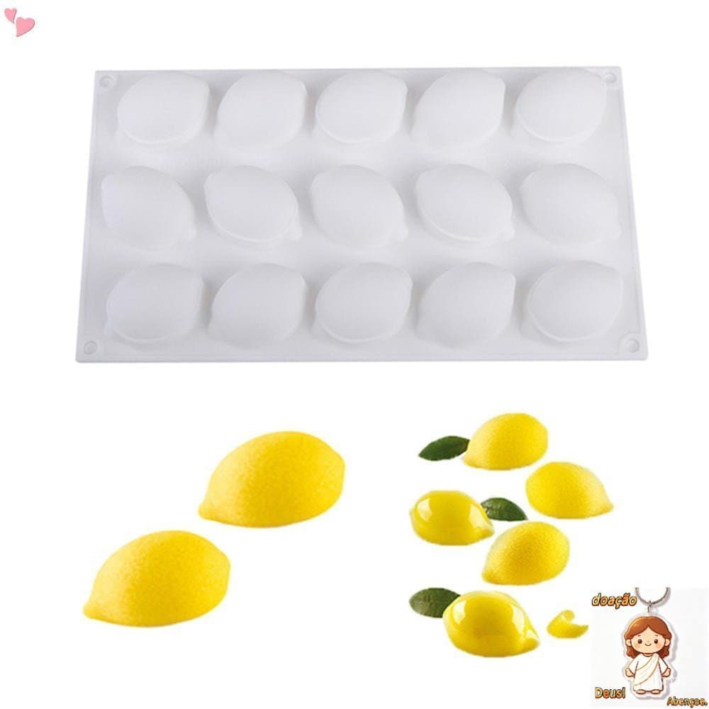 15 Moldes De Silicone Em Forma De Cavidade Limão Ferramentas Para Decoração De Bolo De Mousse De Sobremesa Francesa