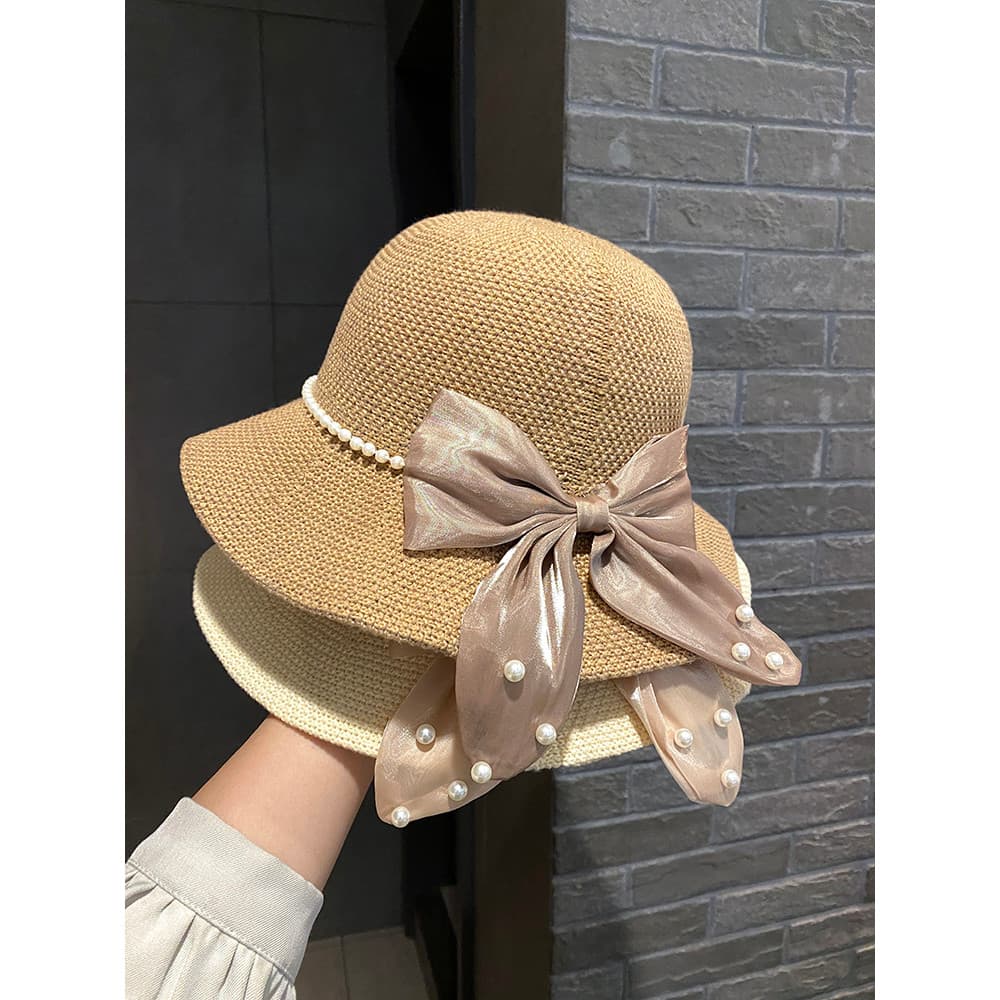 Chapéu de sol feminino verão estilo japonês arco balde chapéu doce bonito chapéu de sol 2025 novo estilo chapéu de bacia