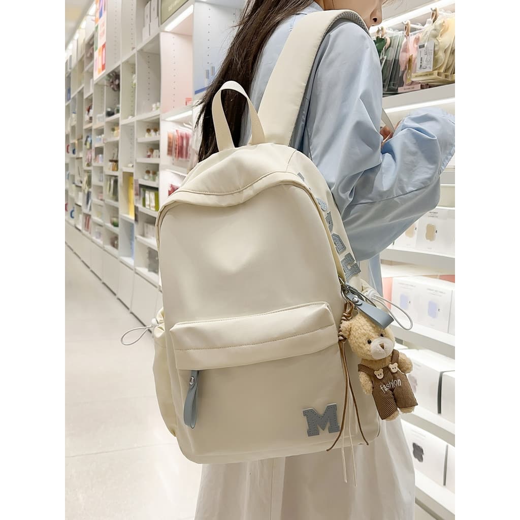 Mochila escolar júnior estudante do ensino médio feminino simples All-Match mochila do ensino médio japonês ins lazer Co
