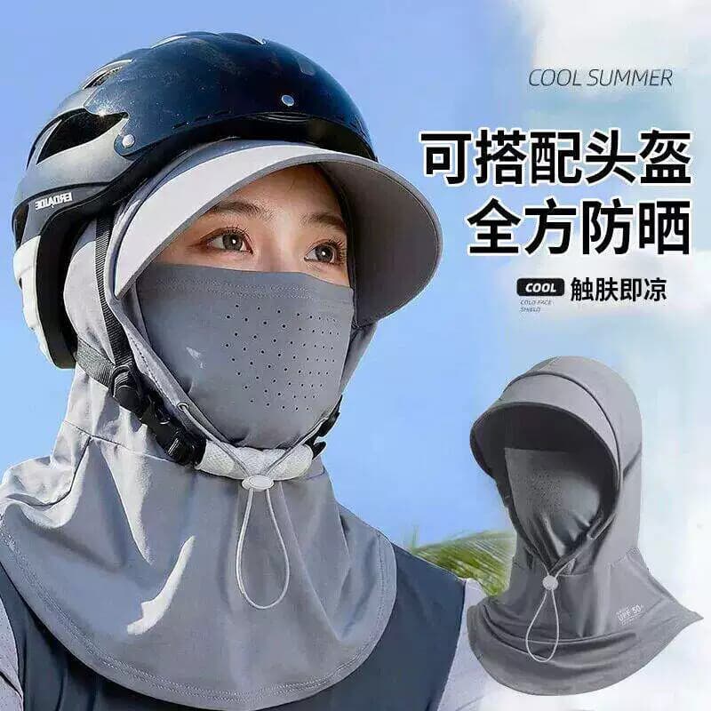 Chapéu protetor solar de ciclismo feminino pode usar capacetes capa máscara facial proteção de pescoço integrado Anti-ul