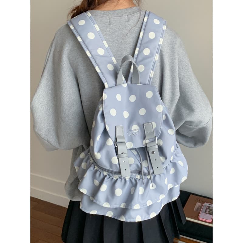 Novo estilo Ballet estilo Polka Dot saia mochila meninas Commuter nicho saco moda All-Match feminino na moda mochila de