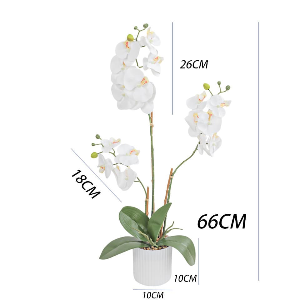 Novo estilo sentir filme Oversized Phalaenopsis vaso de plantas flores falsas casa Desktop loja recepção decoração acaba
