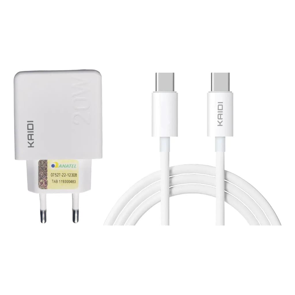 Carregador Turbo PD 20W Kaidi KD-670CC USB TIPO C