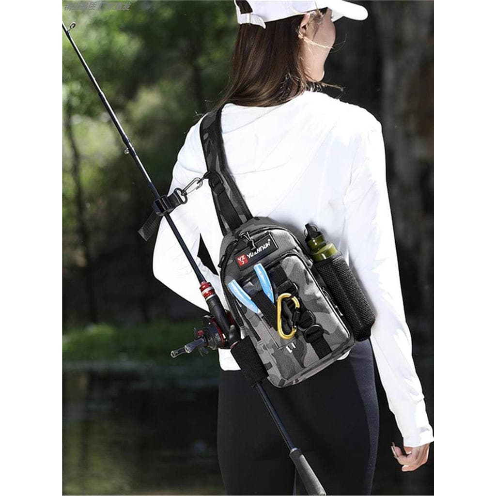Novo saco de isca à prova dwaterproof água portátil isca vara de pesca saco de um ombro Diagonal saco de pesca multifunc