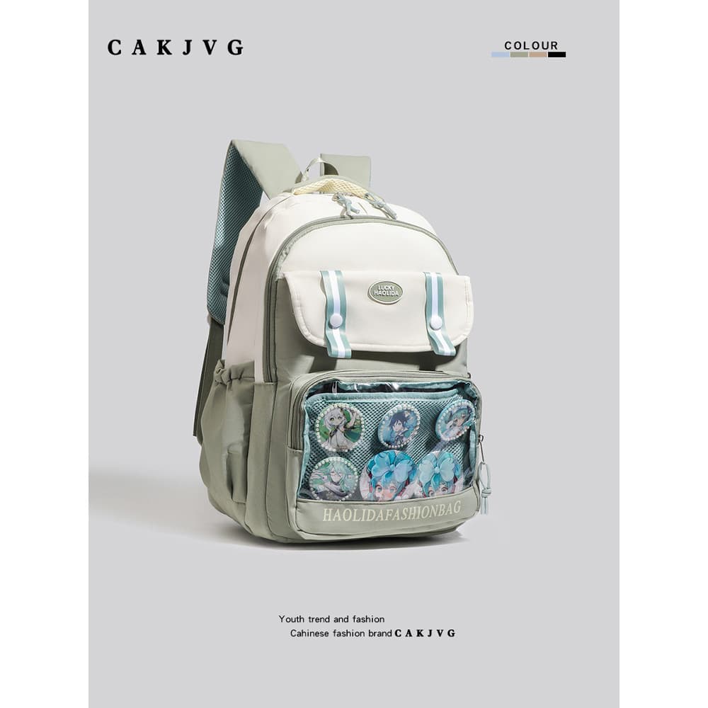 CAKJVG Junior High School Estudantes Mochila Dor Mochila 2025 Novo Estilo Campus Estudante Mochila Grande Capacidade Bol