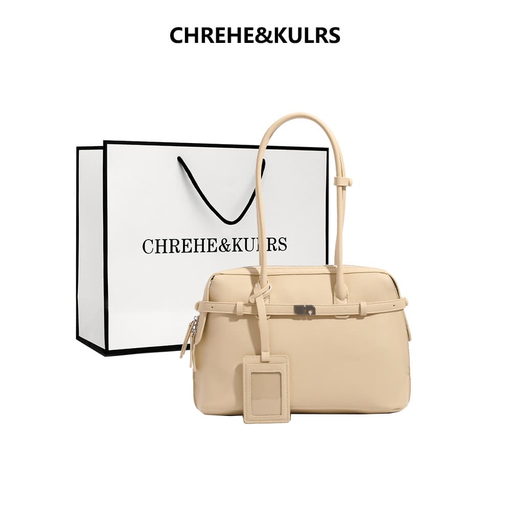 CHREHE & KULRS Pasta Portátil Bolsa Feminina 2026 Novo Estilo Commuter Ombro Axila Bolsa Sacola de Grande Capacidade