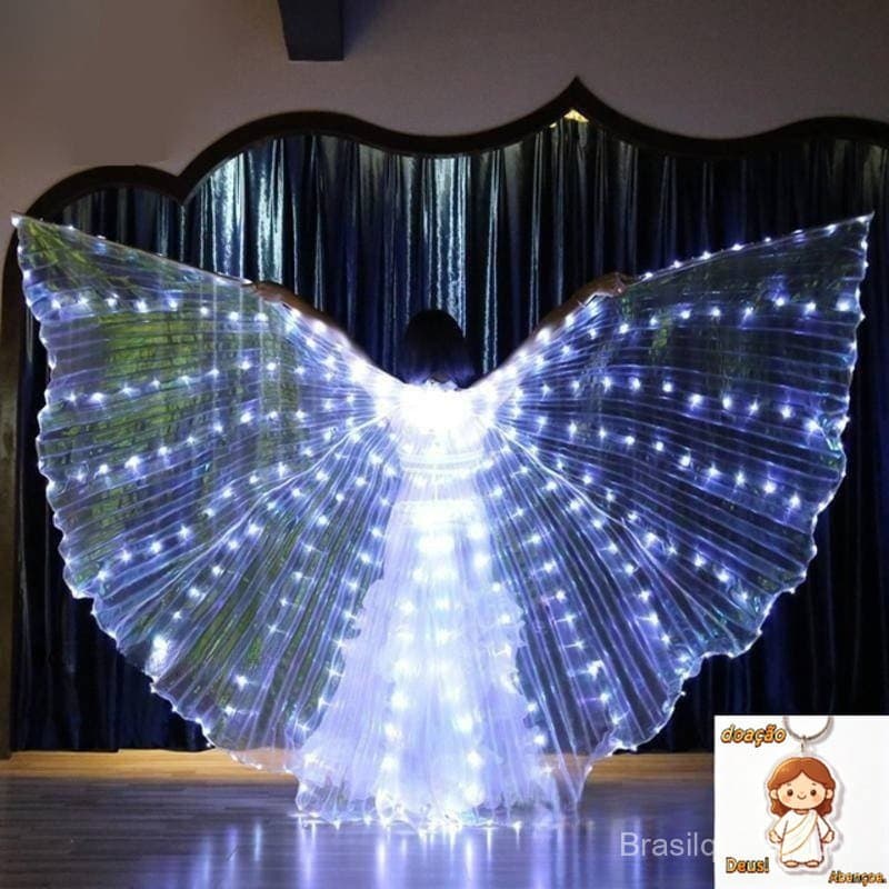 Acessórios de Dança para Adultos Asas de Borboleta LED Isis Fantasia de Festa 126