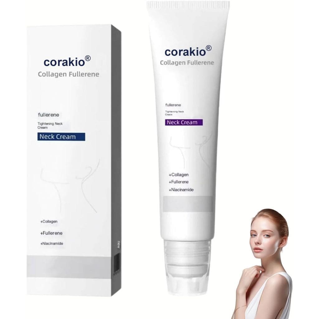 Corakio Creme Lifting para Pescoço e Decote Roll-On, Corakio Colágeno Fullerene, Creme Mágico para Pescoço com Colágeno