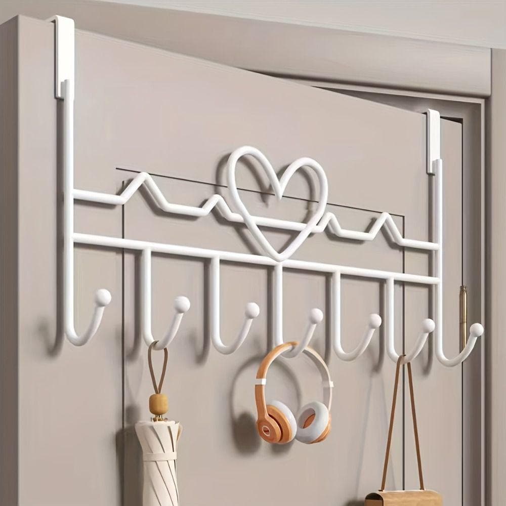 Cabide Sobre Porta , Rack De Armazenamento Suspenso De Metal Com 7 Ganchos , Criativos Antiferrugem Em Formato