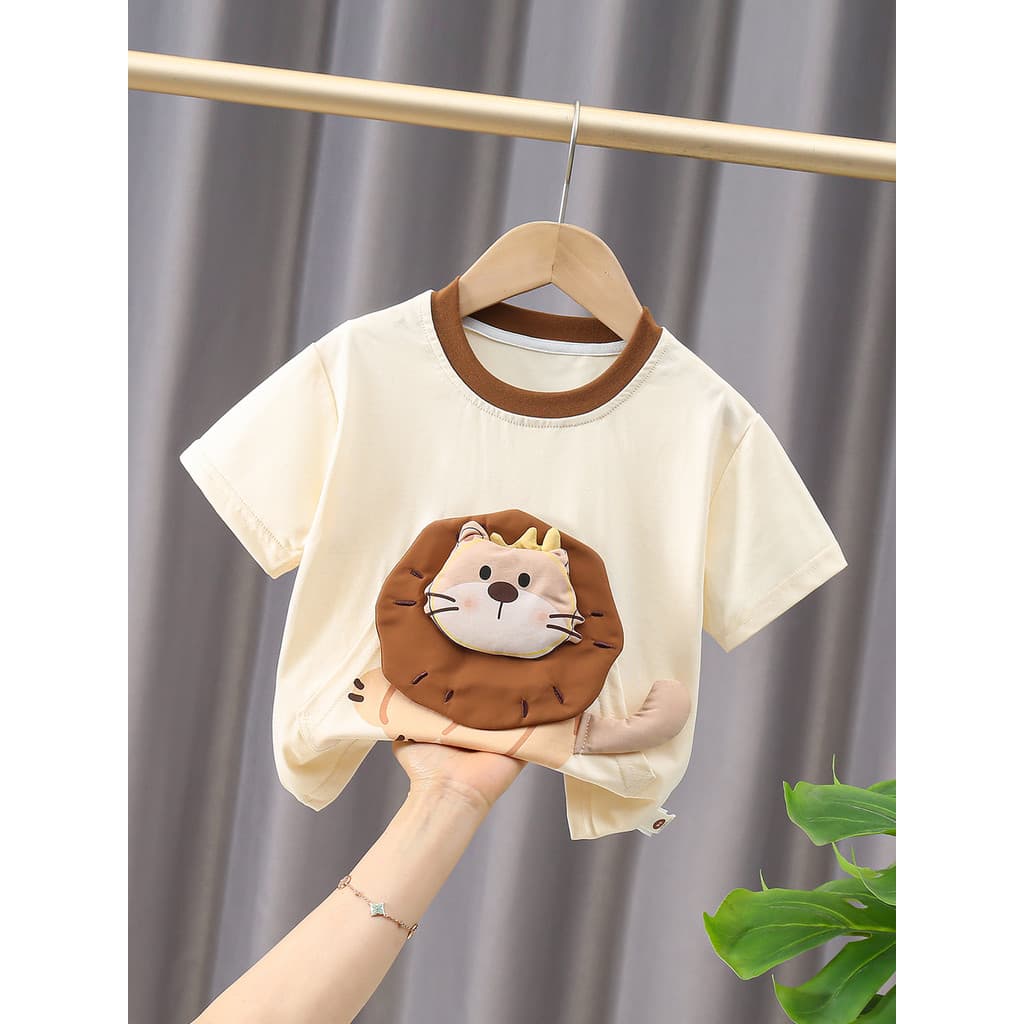 Crianças roupas 2026 verão novo estilo bebê dos desenhos animados de manga curta Casual camiseta masculino feminino bebê