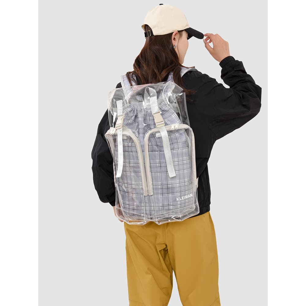 Street Wear Mochila Transparente de Grande Capacidade Homens Mulheres Europeu Americano Único Tridimensional Mochila Hip