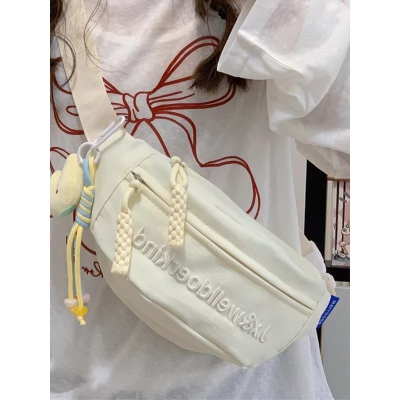 Bolsa mensageiro francesa 2026 novo estilo bolsa de peito leve pequena mochila bolinho ombro lona