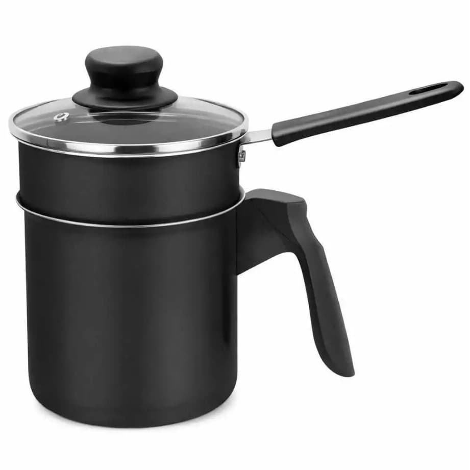 Panela de Cuscuz Cuscuzeiro Mini Individual Cozido a Vapor em Alumínio Com Tampa de Vidro