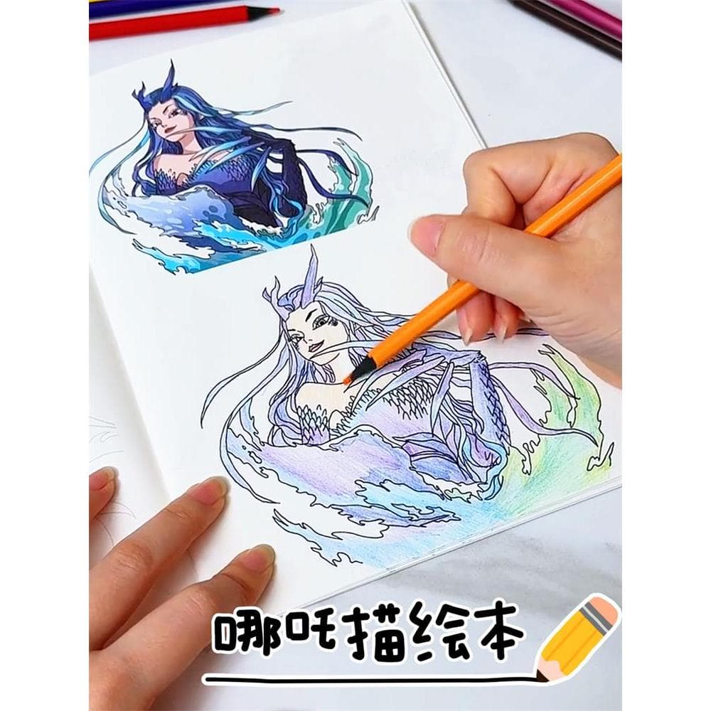 Caneta manuscrito cópia Anime das crianças livro dos desenhos animados Nezha desenho livro personagem controle pintura l