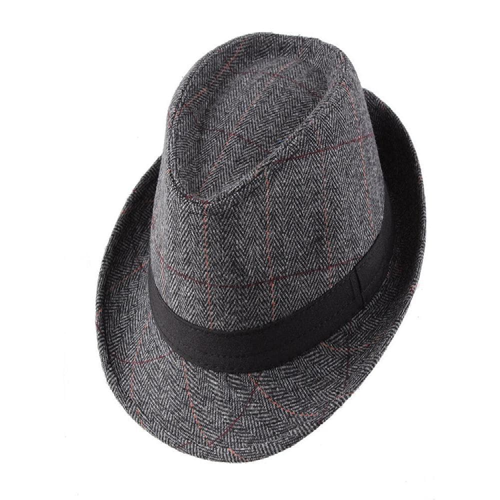 Chapéu de idosos de meia-idade masculino outono inverno chapéu de lã masculino britânico na moda Jazz chapéu velho pai c