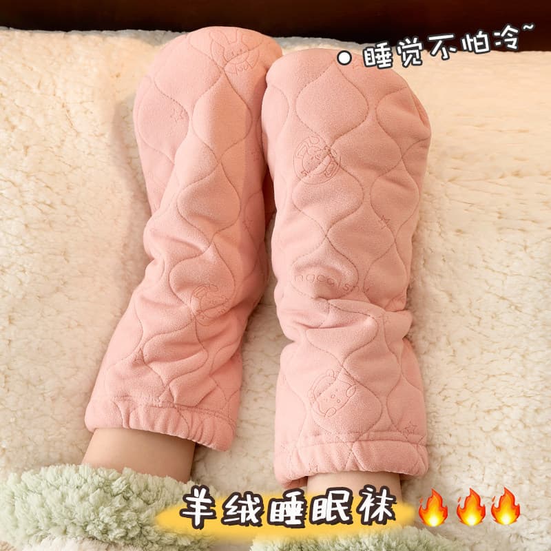 Artefato quente lã de caxemira dormir usar meias femininas inverno Super grosso pelúcia confinamento dormir meias chão c