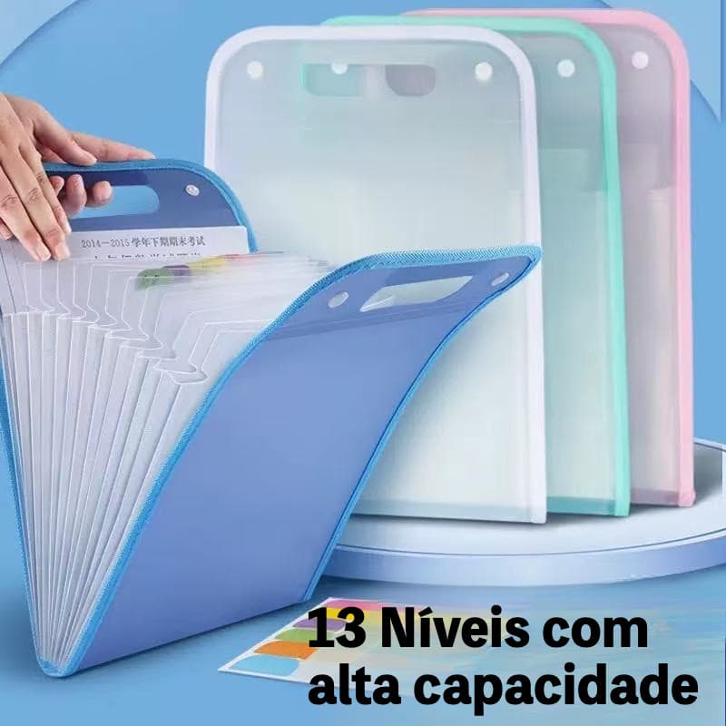 Pasta Sanfonada Para Documento Com 12 Divisórias E Pasta Prancheta Tamanho A4 Escritório Escolar