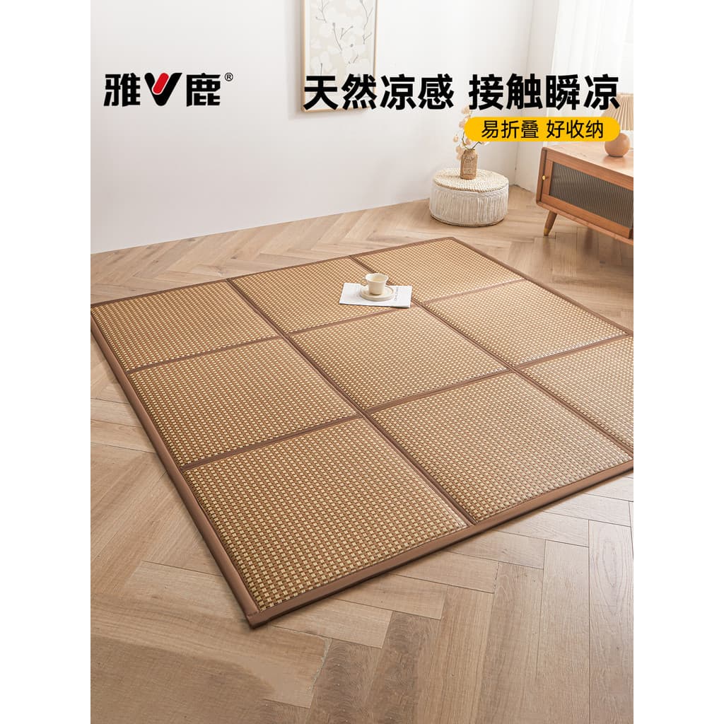 Yalu verão costura Tatami esteira estilo japonês piso dobrável armazenamento legal tapete Rattan engrossado