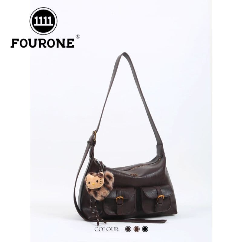 [FOUR ONE] Bolsa tote vintage de grande capacidade para mulheres, casual, elegante, versátil, multifuncional, para usar