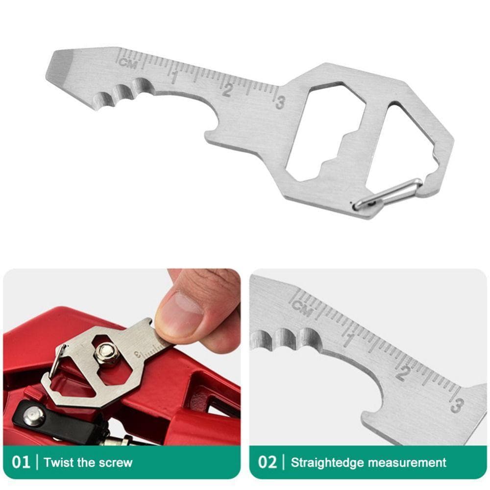 Mini Ferramenta Multiuso , Chave 6 Em 1 , Aparelho Utilitário , Porta-Chaves , Régua De Medição , Chaveiro Multi