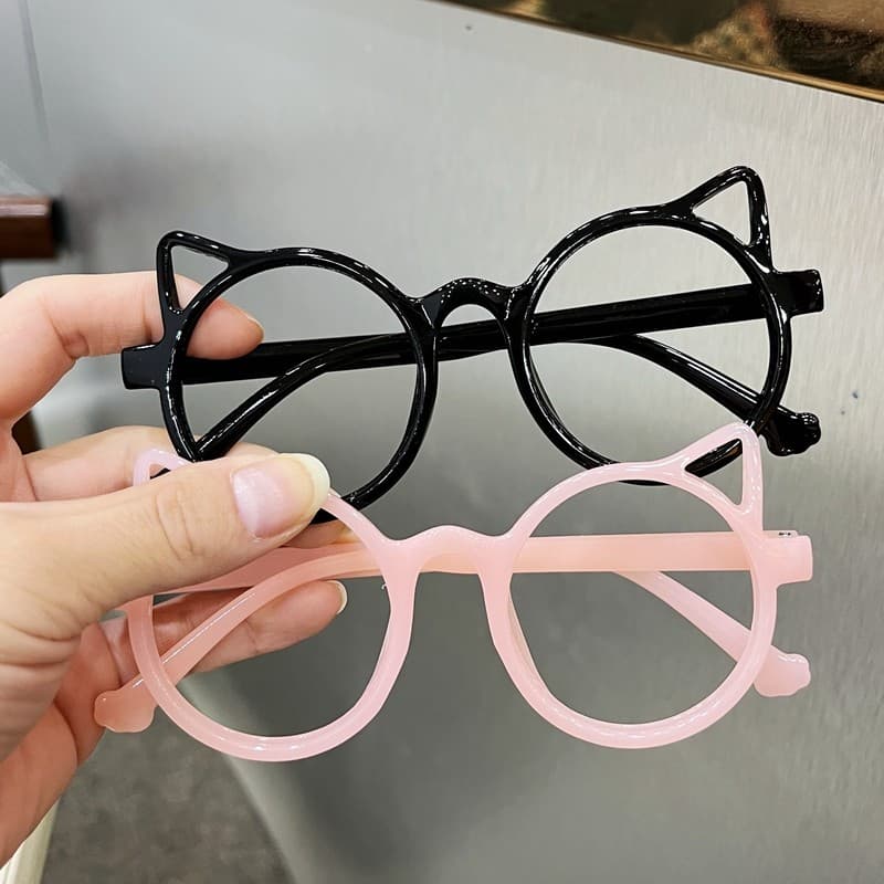 Crianças óculos quadro meninas bonito dos desenhos animados gato óculos sem lentes menino bebê foto decoração brinquedo