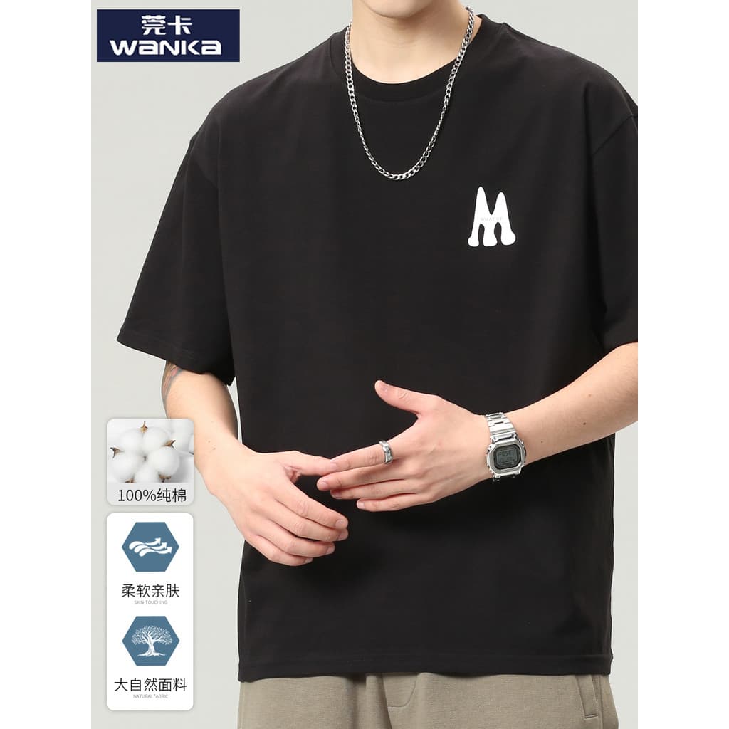 American Street Wear camiseta de manga curta masculina verão solto puro algodão camiseta masculina Design sentimento imp