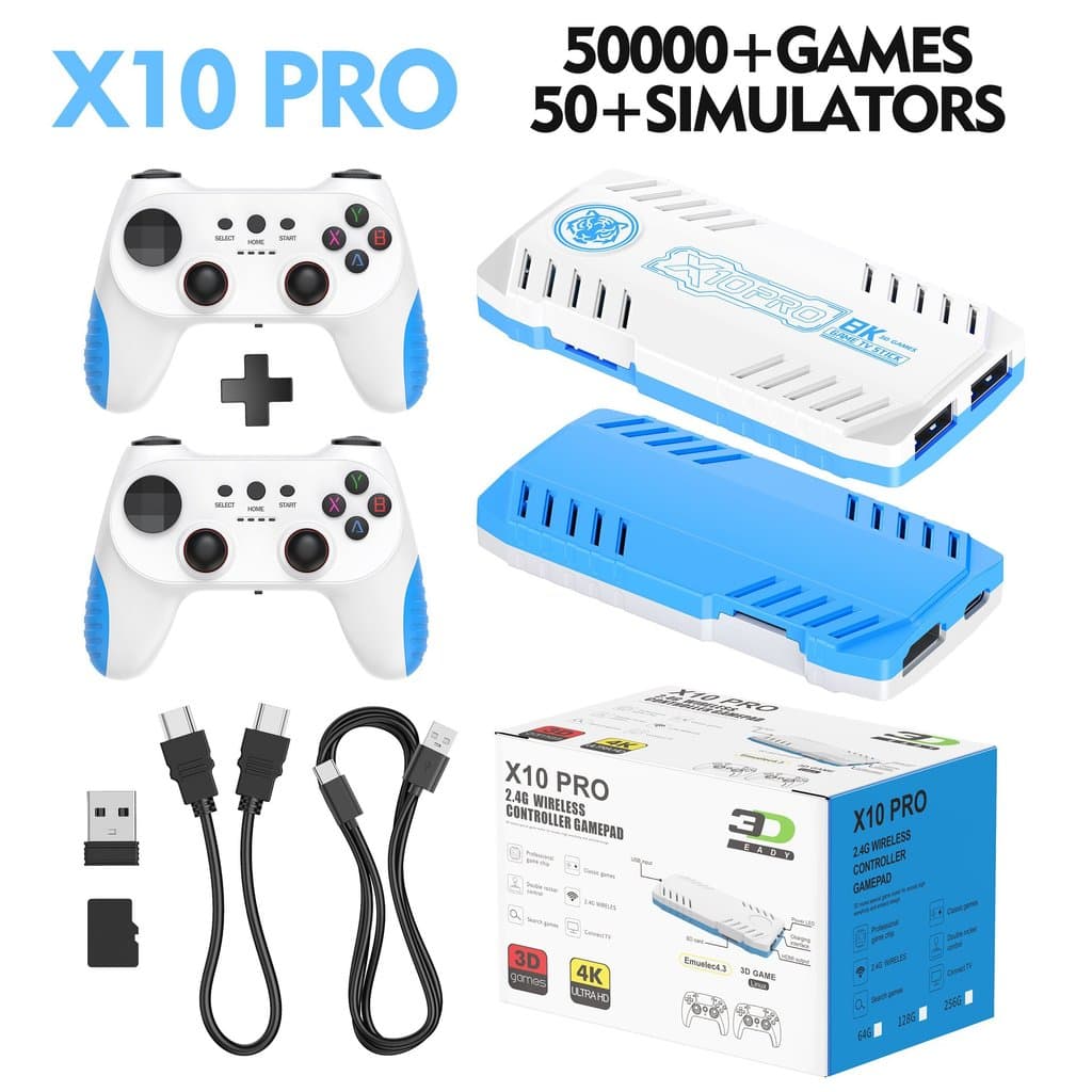 Novo console de jogos X10 PRO, conexão de dois jogadores, batalha, sem fio, HD, TV, console de jogos