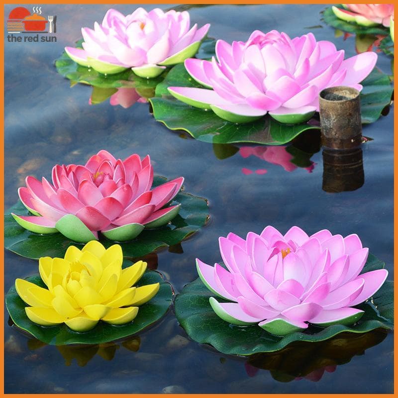TSBR Mini Flor Artificial De Lótus Flutuante Planta Falsa Realista Lírio De Água Micro Paisagem Para Plantas De Decoraçã