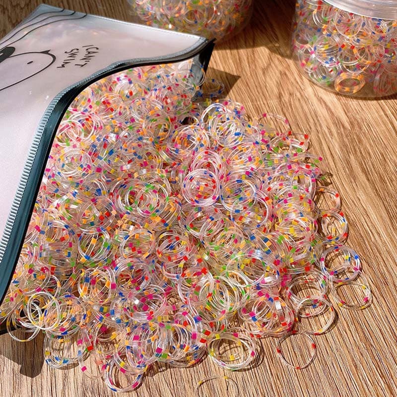 1000 elásticos descartáveis para meninas, usados como laços de cabelo, faixas elásticas e acessórios infantis XOYH