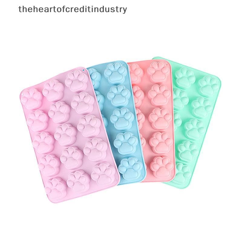 15 Buracos Gato Cão Pegada Molde De Silicone DIY Bolo Moldes Biscoito Fondant Pata Pet Doces Geléia Cubo De Gelo